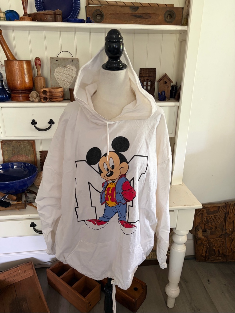 Disney White Mickey Mouse Pullover Hoodie